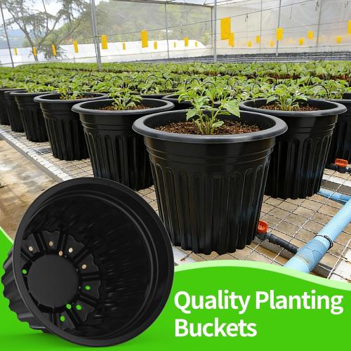 3 Gallon Planter Nursery Pots, Seed Starting Pot Plastic Flower Seedling Pots with Drainage Holes Flexible Plant Container for Garden Lawn Yard Plants Seedlings ( 3 Gallon)