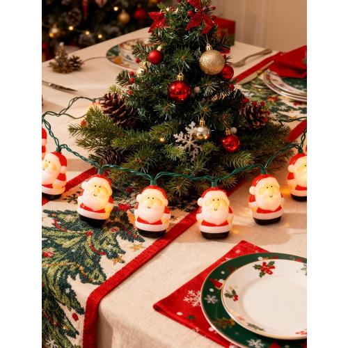 10 Light Santa Head Light Set - 8.5Ft Christmas Santa Claus Decorations String Lights with 10 Santa Claus Decorations Lights, Santa Claus Novelty Fairy Lights for Party Kid's Room Xmas Tree Decor
