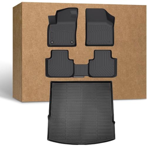 Floor Mats for Volkswagen VW Atlas Cross Sport 2020-2025 (5 Passenger), TPE Waterproof Non-Slip All Weather Protection Custom (Floor Mats & Cargo Liner)