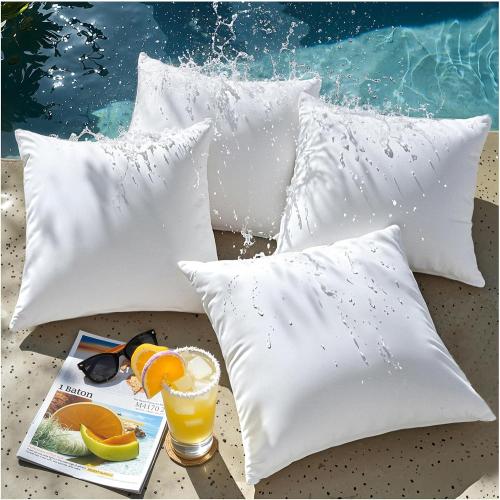 Phantoscope 18 x 18 Pillow Inserts - Pack of 4 Outdoor Water Resistant Throw Pillow Inserts Hypoallergenic Square Decorative Couch Sham Cushion Stuffer - 18 Inches