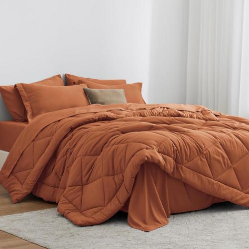 Love's cabin King Size Comforter Set Terracotta