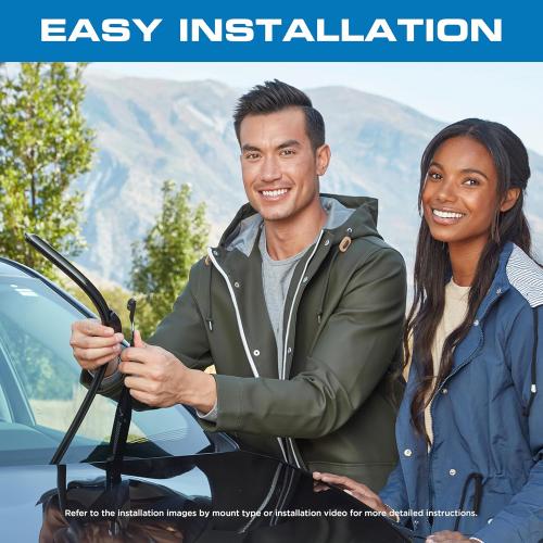 Rain-X 810330 Total Clear Beam Wiper Blades 26 & 16 Windshield Wipers for All-Weather Performance, Rubber Squeegee for Smooth Clean Wipe & Quiet Operation - 2 Pack Value