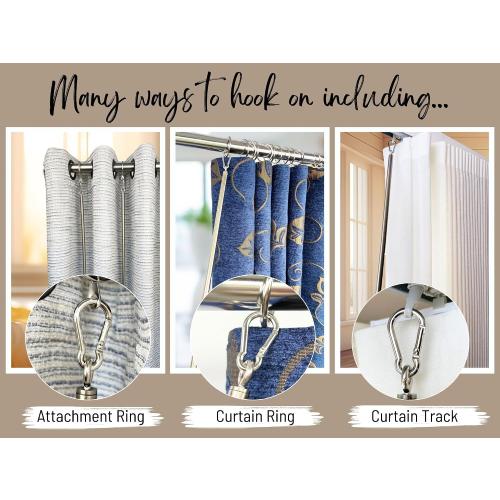 (2 Pack) Light Bronze Iron Curtain Pull Wand - Drapery Pull Rod - Versatile Curtain Wand - Metal Drapery Wand (36in AB 2pk)
