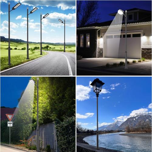 Street Light Pole 13Ft, Outdoor Solar Street Lamp Post with Base,Sub-Assembly of Street Light Poles for Backyard, Street, Patio,Park,Parking,Walkway (4M)