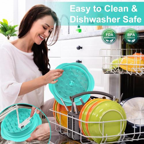 Chicken Shredder Large Chicken Breast Shredder Tool Twist with Brush&Fork, Visible Meat Shredder Machine, Anti-Slip Strip, Ergonomic Handle, BPA Free, Pork Beef Chicken(Mint Green)