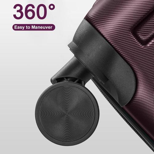 Size 28 inch Color Red Luggage Hardside Lightweight Suitcase with Spinner Wheels TSA Lock for Travel Business,Wine