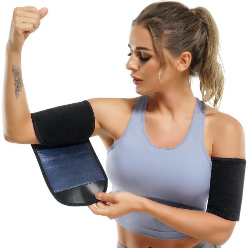 Black 2 Piece Set Wonderience Arm Trimmers for Women Pair Sauna Sweat Arm Shaper Bands Adjustable Arm Trainer Toner Sleeves for Sports Workout