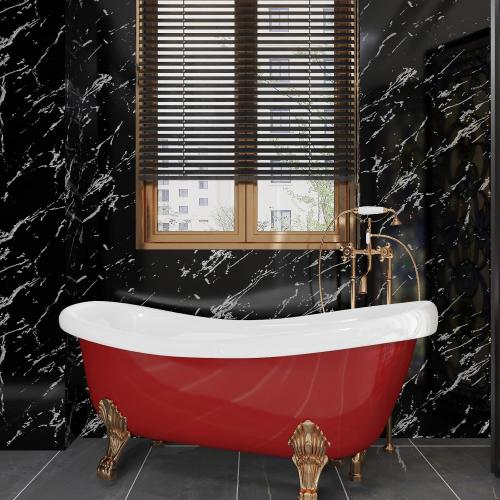 VOLEAAR 35 x 196 Inches Black Marble Contact Paper,Peel and Stick Wallpaper,Vinyl Waterproof Self-Adhesive Removable Stick on Walls Cabinets Countertops