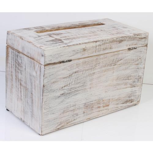 Wooden Decorative Wedding Card Box with Chalkboard & Card Slit including Lock 13X9X7.2- Gift Wishing Well Card Box for Weddings Party Cards Receptions Birthdays Graduations Honeymoon Baby Showers