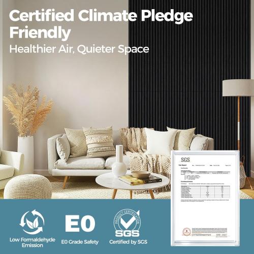 AKUMAX 2 Pack Wood Panels,1.4in Extra Thick 3D Slat Wall Panels-Sound Absorbing - Wooden Wall Panels for Living Room, Bedroom-Fire Retardant & FSC-15.5 ft²(Black Oak, 2pcs-24in*48in)