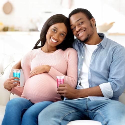 36 Pcs Gender Reveal Shot Glasses - Team Boy or Girl Baby Shower Decoration Centerpieces - Party Favors for Guests and Supplies