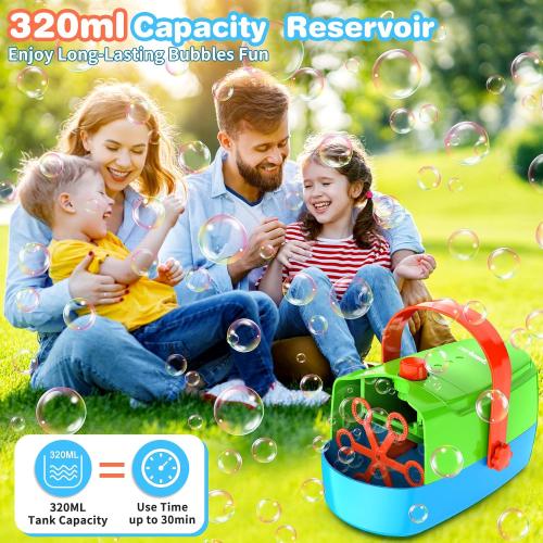 Bubble Machine Durable Automatic Bubble Blower, 18000  Big Bubbles Per Minute Bubbles for Kids Toddlers Bubble Maker Operated by Plugin or Batteries Bubble Toys for Indoor Outdoor Birthday Party