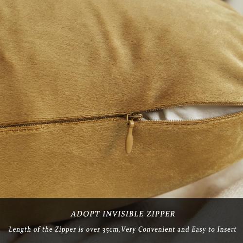 GIGIZAZA Golden Throw Pillow Covers 22x22 Decorative Velvet Cushion Covers Pack of 2 Pillowcase for Sofa