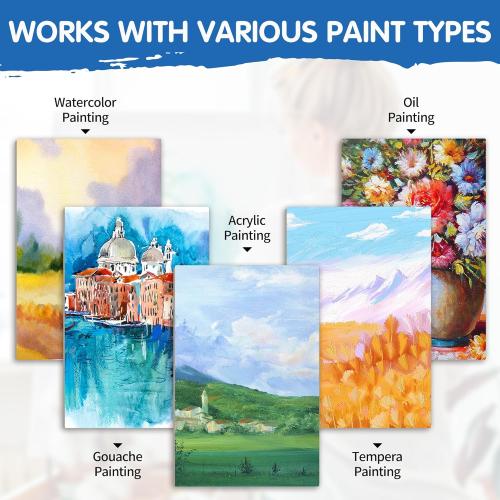 FIXSMITH Stretched Canvas for Painting 24x36 Inch, 2 Pack,Primed Large Canvas,100% Cotton,5/8 Inch Profile of Super Value Pack for Acrylics,Oils & Other Painting Media