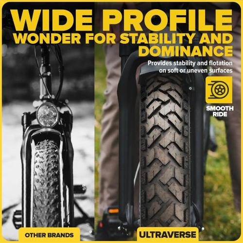 ULTRAVERSE 26x4 E-Bike Fat Tire - Robust, High-Performance 20inch Fat Tyre for MTB and Ebikes, Durable All-Terrain Directional Tread, Superior Density for Street & Trail Adventures-2 Unit