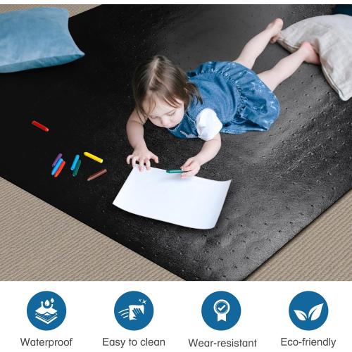 Chair Mat for Carpet, 46 x 60 Desk Chair Mat for Carpeted Floors, Non-Slip Office Vinyl Mat for Carpet with Studded, Easy Glide Heavy Duty Floor Protector Mat for Home Office, Black