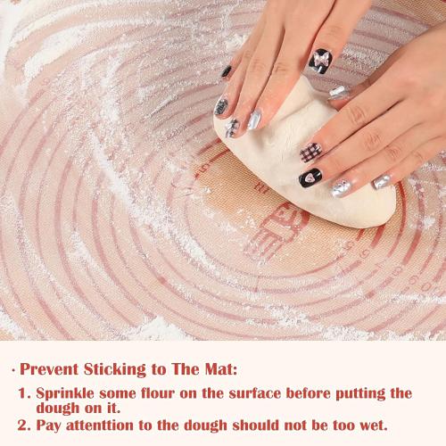 Non-slip Silicone Pastry Mat Extra Large Measurements 28''x 20'' Baking Mat | Silicone Baking Mat Counter Dough Rolling Oven Liner Fondant / Pie Crust Sourdough Bread Supplies - Folksy Super Kitchen Red