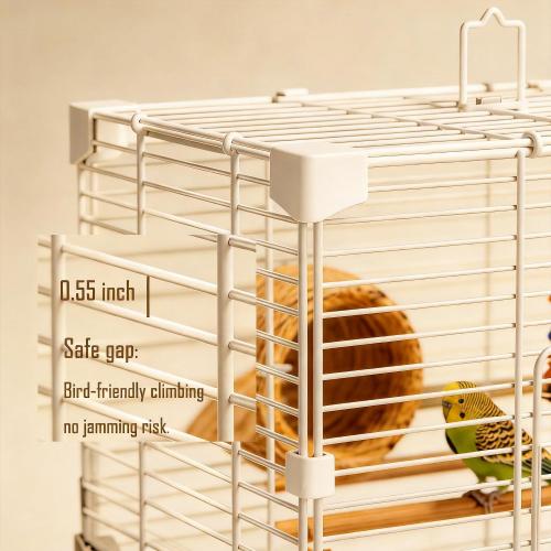 Basic Bird Cage, 24.8inch Parrot Cage (24.8 x 14.6 x 11),Bird Cage with Ladder, Horizontal Bar, 2 Feeders, and Swing