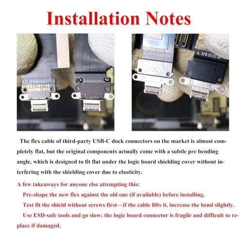 Dock Connector Replacement for iPad Pro 11 1st 2nd Gen A1980 A2013 A2228 A2068 | iPad Pro 12.9 inch 3rd 4th Generation A1876 A2014 A2229 A2069 Charging Port Replacement Flex Cable(Black)