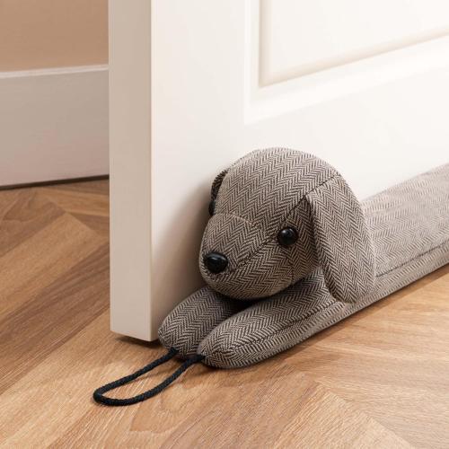Sunolga Linen Door Draft Stopper for Bottom of Door and Window, Weighted Cute Animal Seal Strip for Wind, Noise, Dust, Door Snake and Sweep for Home Essentials Decorative, 38 Air Blocker, Brown Dog