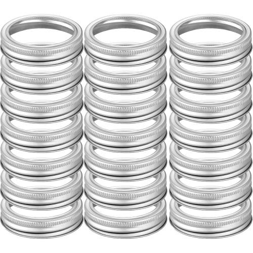 42 Pieces Regular Mouth Canning Rings, Canning Bands for Mason Jar Small Mouth, Rustproof Tinplate Metal Bands/Rings for Mason Jar (Silver 70mm)