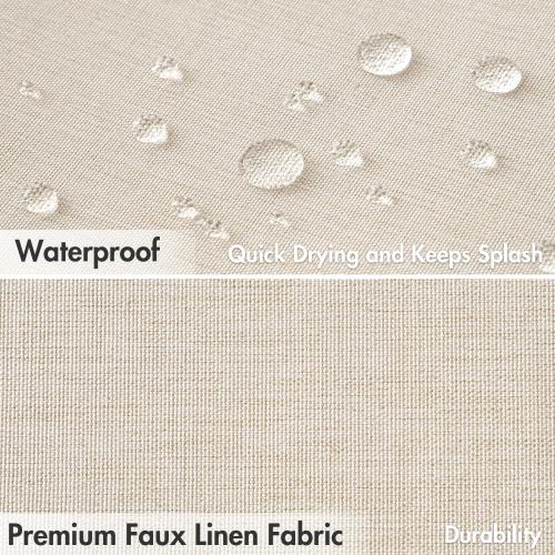 MIULEE Stall Linen Shower Curtain with 6 Metal Hooks Small Heavy Duty Washable Beige Fabric Shower Curtain Set Waterproof Narrow Neutral Thick Cloth Shower Curtains for Bathroom Hotel, W36*L72, Cream