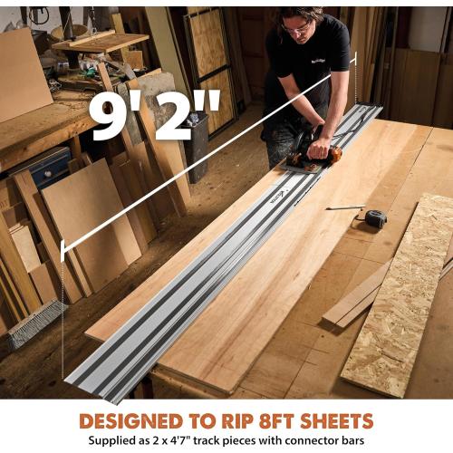 Evolution ST2800-G2 110 Circular Saw Guide Rail/Track | Universal Fit: Makita, Bosch, Festool, Triton, Metabo | 110/9.2ft (2.8m) | Includes Self-Aligning Bars, 2x Track Clamps, Hex Key & Carry Bag