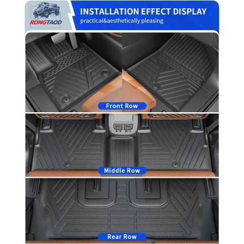 Rongtaod Floor Mats Compatible with 2020-2025 Hyundai Palisade 7 Seats Cargo Mat 2nd&3rd Row Kick Mat 2024 Palisade Accessories (2nd Row Backrest Mat Trunk Mat with Backrest Mat Floor Mats)