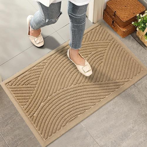 HIYARD Sturdy Front Door Mat, Absorbent Muddy Dirt Resist Welcome Door Mats Outdoor Indoor, Stain and Fade Resistant, Non-Slip Backing Entry Mat Low Profile Doormat for Entryway, 29×17, Beige‼️good condition no stains light dirt‼️