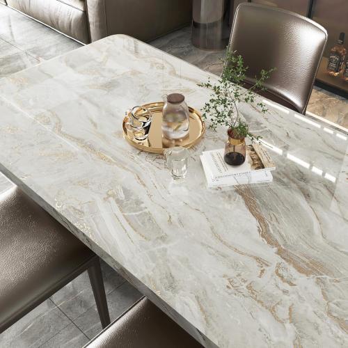 Large Gold Marble Contact Paper for Countertops 24 x 394 Shiny Marble Counter Top Peel and Stick Waterproof Wallpaper Vinyl Wrap Removable Granite Contact Paper for Kitchen Cabinets Desk