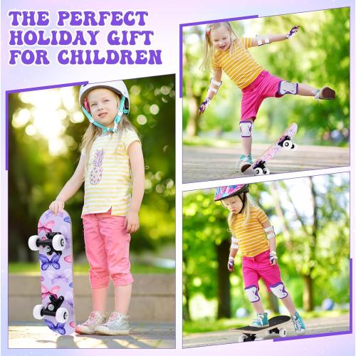 Honoson 7 Pcs Skateboard for Toddlers Beginners Knee Elbow Pads Wrist Guards Gear Set