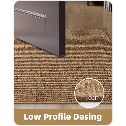 Color&Geometry Handwoven Jute Entry Rug - Natural Textured Front Door Mat 36x60, Non-Slip Durable & Eco-Friendly Doormat for High-Traffic Entrance, Rustic Farmhouse Welcome Mat, Sisal Brown