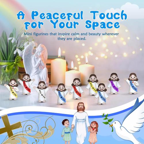 Bundle Little Jesus Figures, Mini Jesus Figurines Tiny Statues