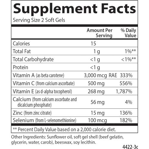 Carlson - ACES   Zn, Vitamins A, C, E   Selenium & Zinc, Cellular Health & Immune Support, Antioxidant, 180 Softgels
