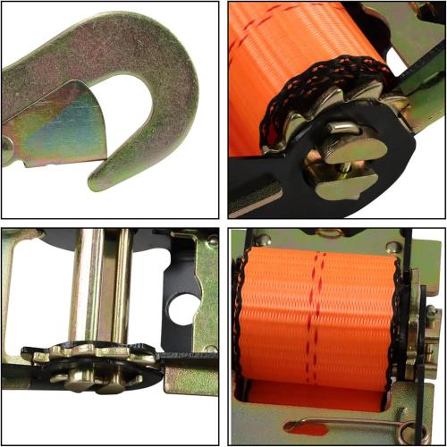 Silscvtt Pro Series Orange Lasso Style Car Tie Down with Snap Hooks 2 Inch x 96 Inch 4 PCS 3,300 lbs Safe Working Load