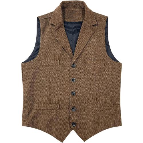 Size M HRQSNZAQC Men's Retro British Style Business Suit Waistcoat - Winter Warm