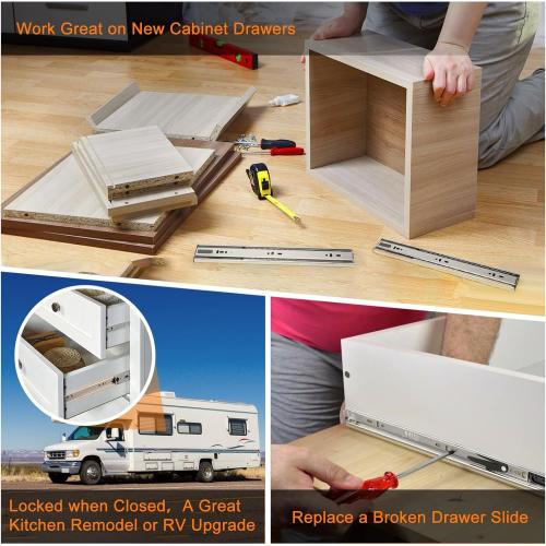 10 Pairs | Soft Close Drawer Slides 22 inch, HBL’ Heavy Duty Cabinet Drawer Slides Replacement - Ball Bearing Full Extension, 200 LB Capacity, Made of Cold-Rolled Steel, Rust-Resistant & Long-Lasting.