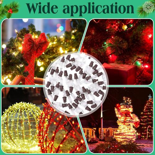 Mudder 80 Count Christmas Replacement Mini Light Bulbs with Base Christmas Tree Incandescent Wire String Lights Replacement Bulbs for Xmas Indoor Outdoor Decor(Brown Base Warm White,2.5Vx0.1A)