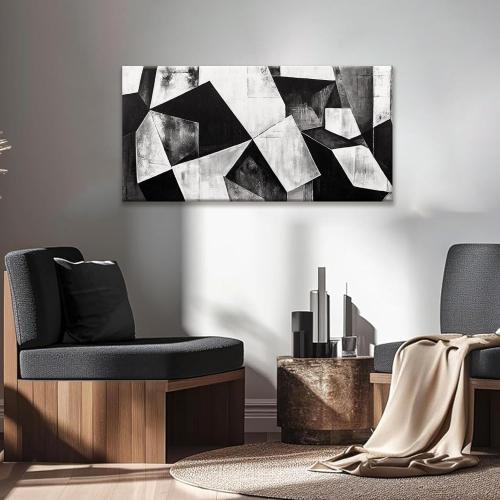 TAIJXAGSG Black And White Wall Art Decor Canvas Art Wall Decor Minimalist Wall Art Geometric Color Block Canvas Artwork Paintings Wall Decor Modern Bedroom Art Office Home Decor Wall 20X 40