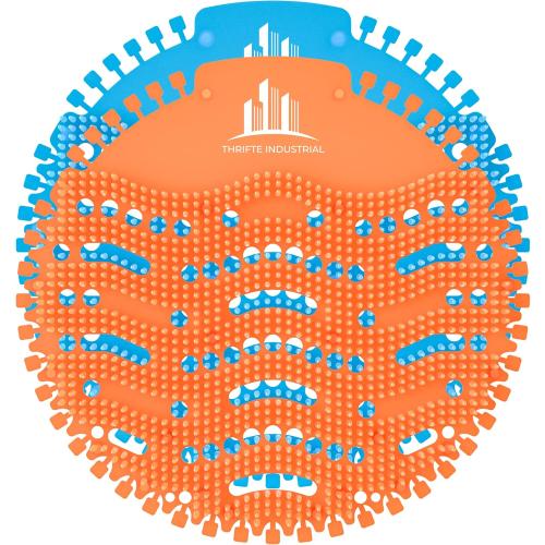 Urinal Cakes Screen Mats Deodorizer/Odor Eliminator, Air Freshener With Splash Guard - Essential School, Office, Restaurants Restroom Cleaning Supplies - 20 Pack (10 Ocean Blue   10 Tangerine Orange)