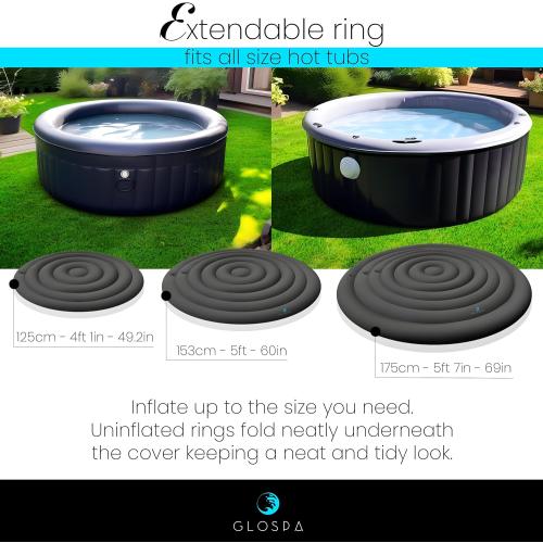 Inflatable Hot Tub Cover Round, One Size Fits All Energy Saving Heat Insulator & Protector, Insulated Thermal Hot Tub Replacement Cover Accessories