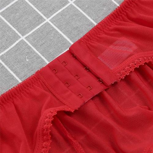 Size XXL Women's Mesh Garter Belt High Waist Suspender Belt with Six Metal Clips for Women‘s Stockings/Lingerie