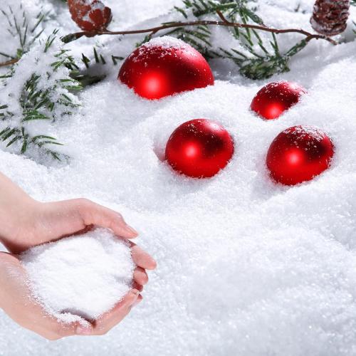 Kasyat Christmas Twinkles Snow 5.3oz/150g Fake Craft Decoration Artificial Flake Fake Snow Powder Filler for Christmas Party Decoration Supplies (White)