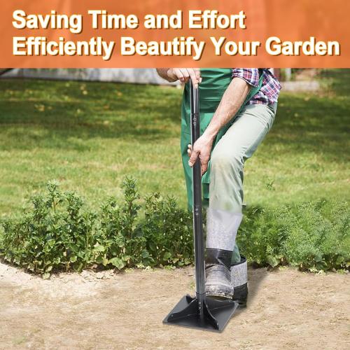 Heavy-Duty Steel Tamper, 8x8 Inch Laborsaving Ergonomic Hand Soil Tamper, Garden Landscaping Tool for Ground & Gravel Leveling Dirt Compactor, 48 Inches Total