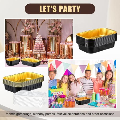 30 Pack Aluminum Pans with Lids Kit Includes 10 Pack 10x13 Half Size Oven Steam Table Tin Foil Pans Collocation 20 Pack 8.7x6 Disposable Baking Pan Chafing Trays