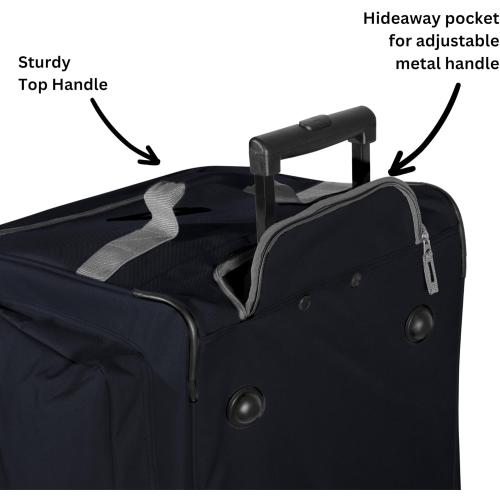 Black 22Inch Olympia U.S.A. 22 inch Carry On 8 Pockets Wheeled Rolling Duffel Bag Water Resistant Luggage Lightweight Travel Suitcase with Retractable Handle