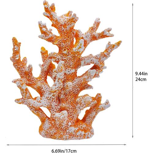 Etlemonde Coastal Beach Orange Coral Reef Statue Home Decor