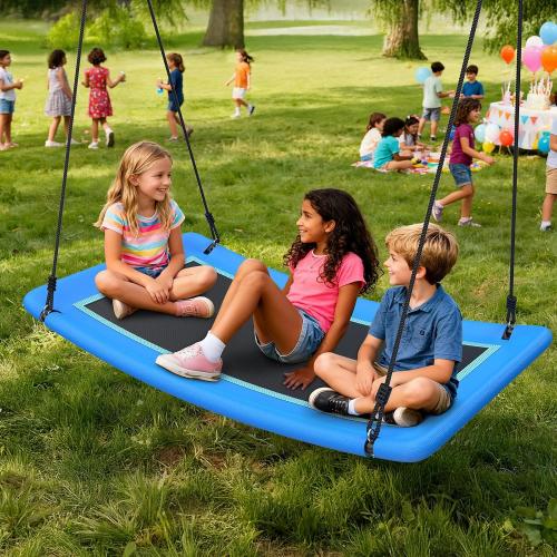 Trekassy 700lb Giant 60 Skycurve Platform Tree Swing for Kids and Adults | 900D Oxford Fabric, Adjustable Ropes, Curved Platform Design, 2 Hanging Straps for Backyard, Easy Assembly (Patented)
