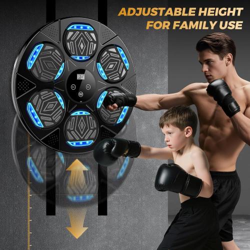 LOLBOX 2026 Music Boxing Machine for Adults and Kids, Smart Bluetooth Boxing Training Equipment with Gloves Wall Mounted, Workout Punching Machine for Home,Office and Gym
