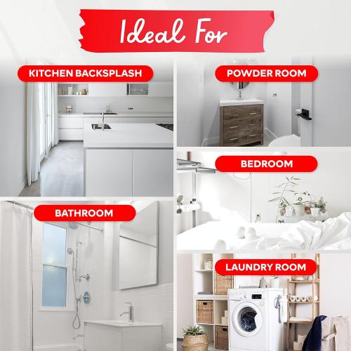 XFasten Backsplash Tile for Kitchen Peel and Stick Tile 10pcs 12” x 12” with Mini Cutter Blue Subway Tile for Backsplash, Waterproof Bathroom Kitchen Wall Tiles